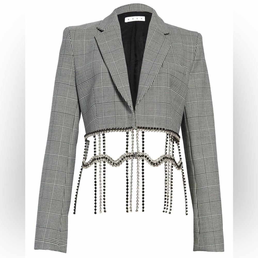 AREA
Crystal Plaid Cropped Blazer Size 6